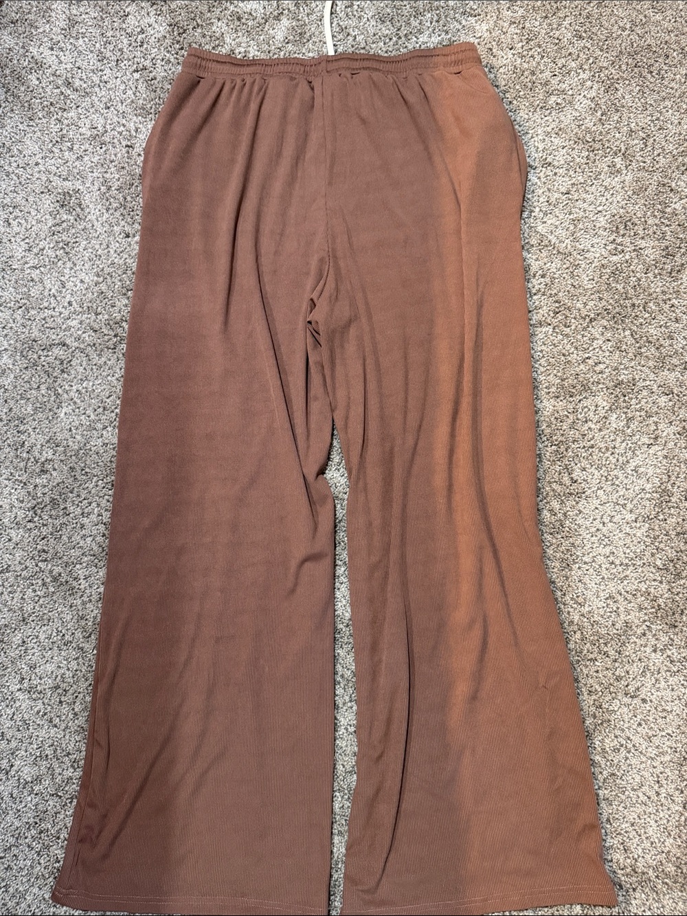 Cream Sleeveless Top & Brown Wide-Leg Lounge Pants Set - Picture 3 of 5